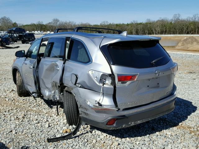 5TDDKRFH8ES048959 - 2014 TOYOTA HIGHLANDER SILVER photo 3