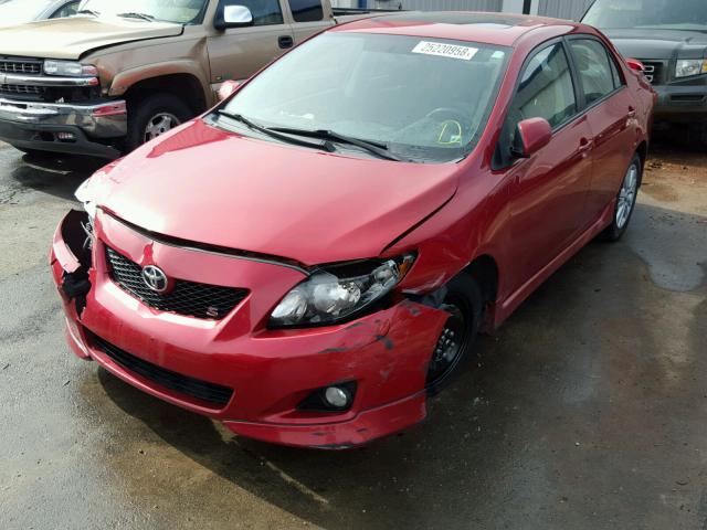 2T1BU4EE3AC529328 - 2010 TOYOTA COROLLA BA RED photo 2