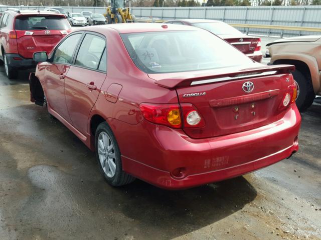 2T1BU4EE3AC529328 - 2010 TOYOTA COROLLA BA RED photo 3