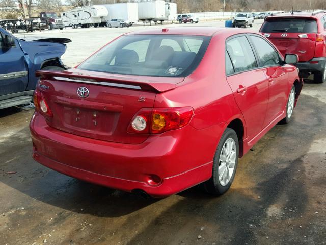 2T1BU4EE3AC529328 - 2010 TOYOTA COROLLA BA RED photo 4