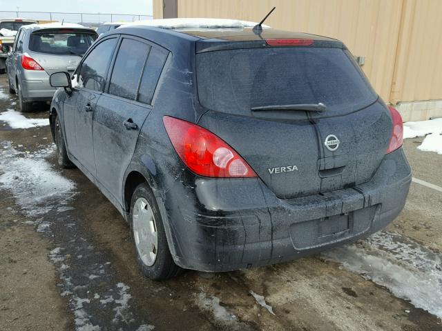 3N1BC13E98L385007 - 2008 NISSAN VERSA S BLACK photo 3