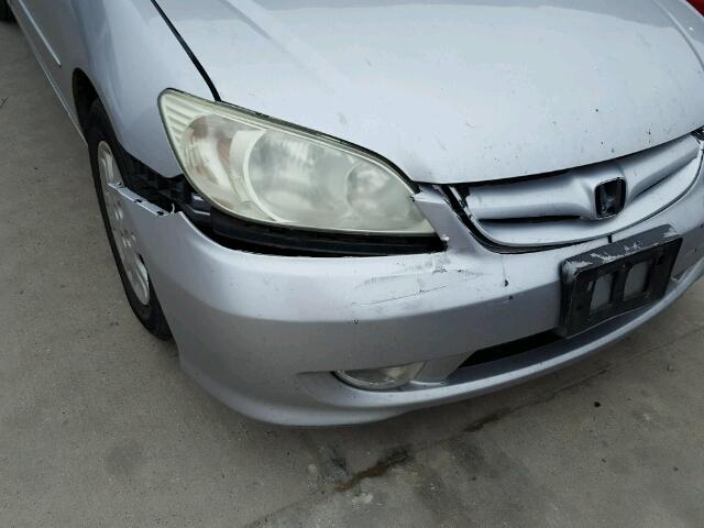 2HGES16505H535004 - 2005 HONDA CIVIC LX SILVER photo 10