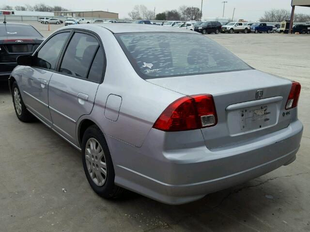 2HGES16505H535004 - 2005 HONDA CIVIC LX SILVER photo 3