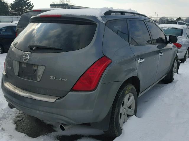 JN8AZ08W06W547427 - 2006 NISSAN MURANO SL GRAY photo 4