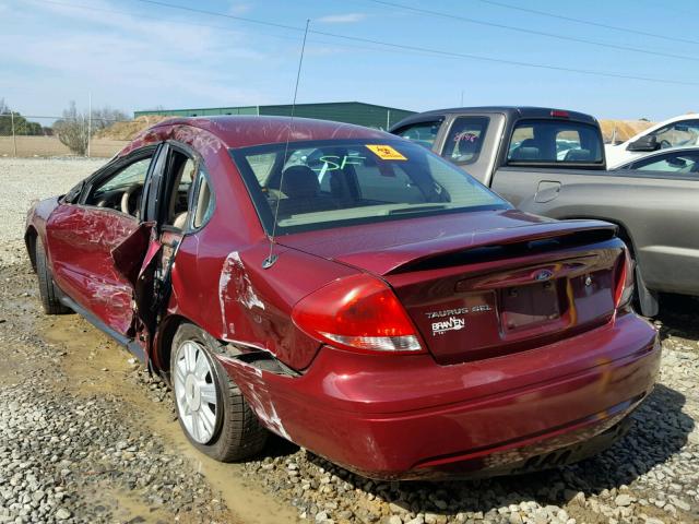 1FAFP56U85A291643 - 2005 FORD TAURUS SEL BURGUNDY photo 3