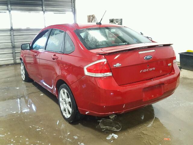 1FAHP36N89W159268 - 2009 FORD FOCUS SES RED photo 3