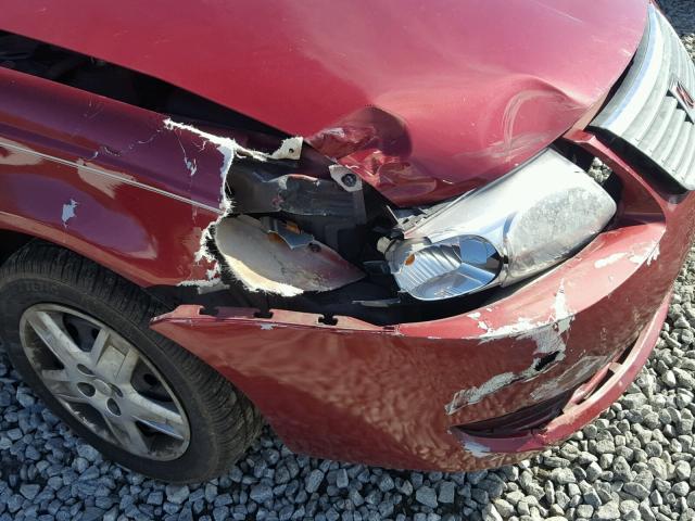 1G8AJ55F47Z158417 - 2007 SATURN ION LEVEL RED photo 9