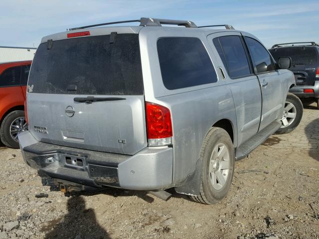 5N1AA08BX4N709224 - 2004 NISSAN ARMADA SE SILVER photo 4