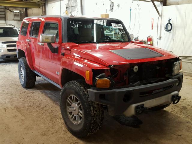 5GTEN13E588136912 - 2008 HUMMER H3 RED photo 1