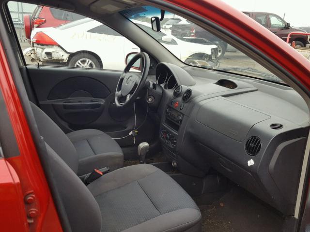 KL1TD66628B259743 - 2008 CHEVROLET AVEO BASE RED photo 5