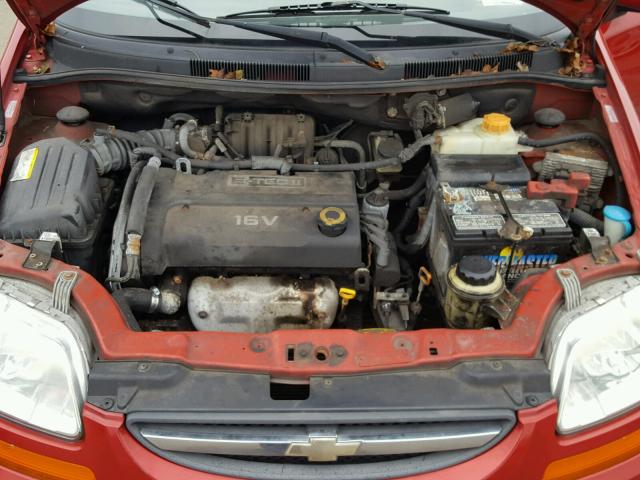 KL1TD66628B259743 - 2008 CHEVROLET AVEO BASE RED photo 7