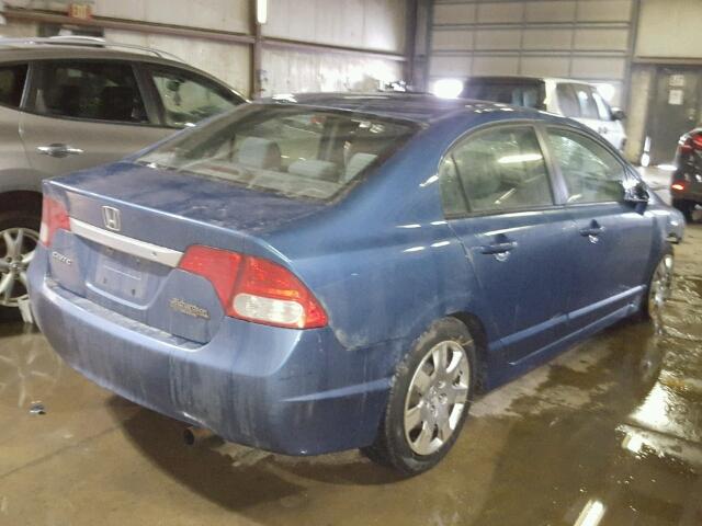 19XFA16579E007712 - 2009 HONDA CIVIC LX BLUE photo 4