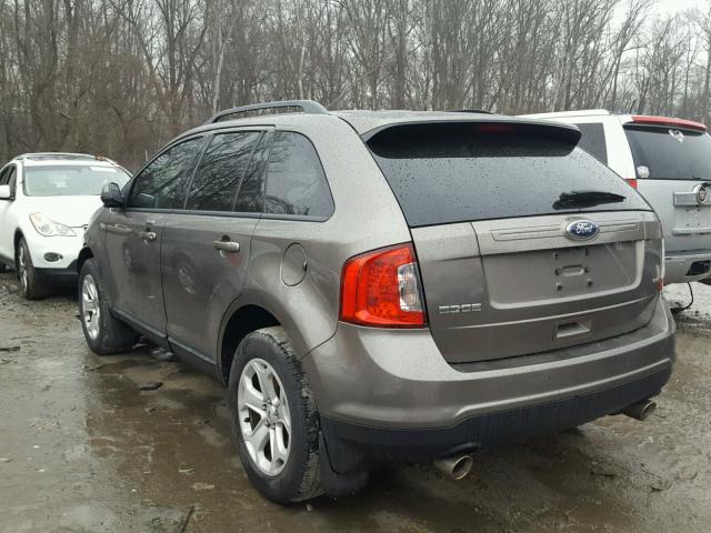 2FMDK3JC2DBC52788 - 2013 FORD EDGE SEL GRAY photo 3