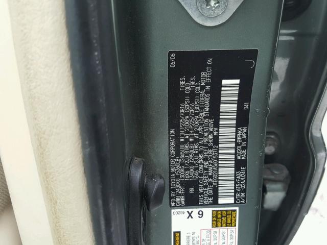 JTEGD21A560153712 - 2006 TOYOTA HIGHLANDER GREEN photo 10