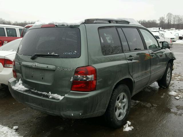 JTEGD21A560153712 - 2006 TOYOTA HIGHLANDER GREEN photo 4