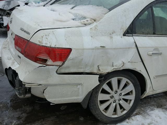 5NPEU46F79H476341 - 2009 HYUNDAI SONATA SE WHITE photo 9