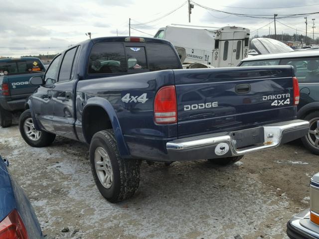 1D7HG38XX3S205079 - 2003 DODGE DAKOTA QUA BLUE photo 3