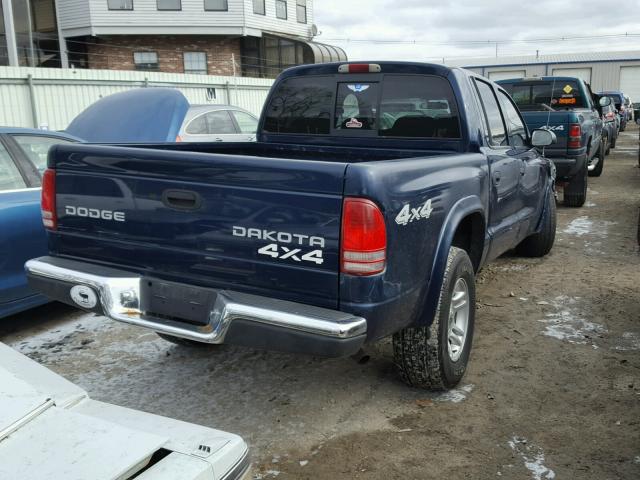 1D7HG38XX3S205079 - 2003 DODGE DAKOTA QUA BLUE photo 4