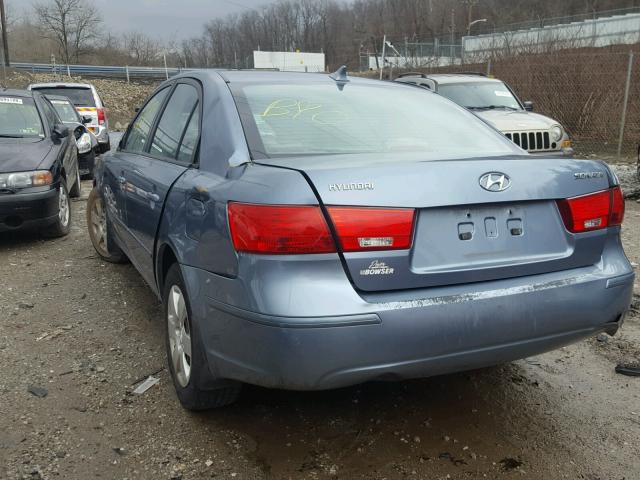 5NPET46C19H575584 - 2009 HYUNDAI SONATA GLS BLUE photo 3