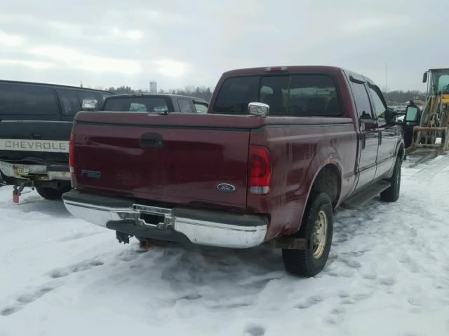 1FTNW21P74EC95022 - 2004 FORD F250 SUPER RED photo 4