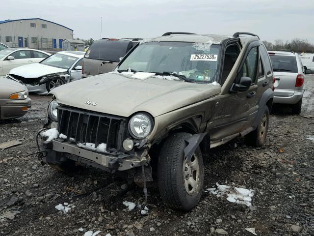 1J4GL48K45W602983 - 2005 JEEP LIBERTY SP BEIGE photo 2