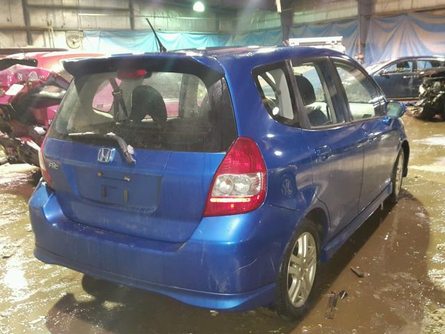 JHMGD38607S060354 - 2007 HONDA FIT S BLUE photo 4