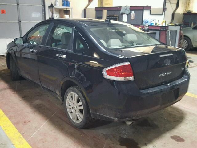 1FAHP3HN0BW139194 - 2011 FORD FOCUS SEL BLACK photo 3