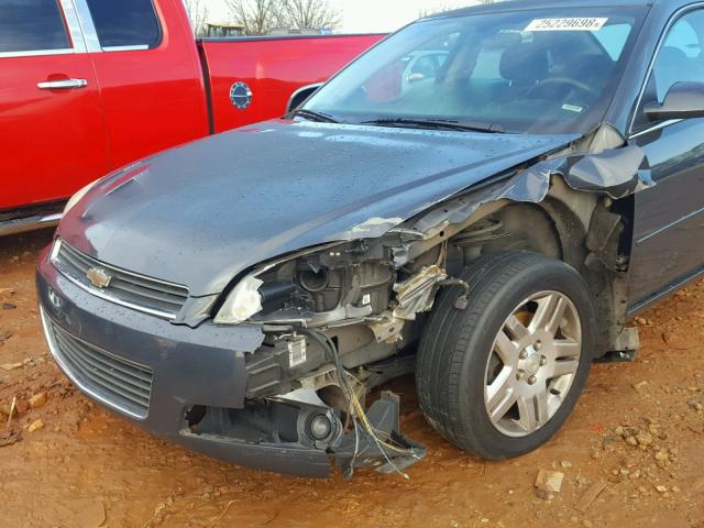 2G1WC583081245029 - 2008 CHEVROLET IMPALA LT GRAY photo 9