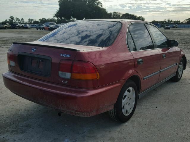 1HGEJ6672VL012717 - 1997 HONDA CIVIC LX RED photo 4