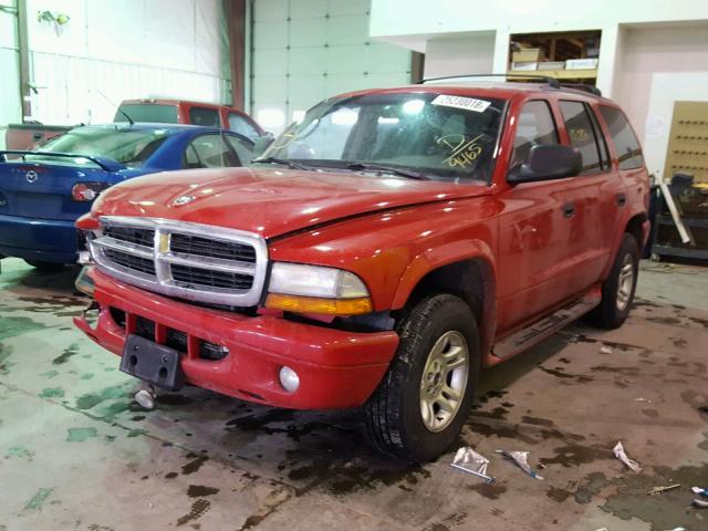 1D4HS48NX3F599465 - 2003 DODGE DURANGO SL RED photo 2