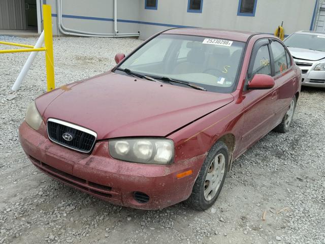 KMHDN45D02U440135 - 2002 HYUNDAI ELANTRA GL BURGUNDY photo 2