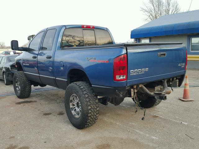 3D7KU28C54G141824 - 2004 DODGE RAM 2500 S BLUE photo 3