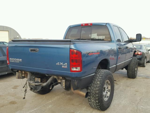 3D7KU28C54G141824 - 2004 DODGE RAM 2500 S BLUE photo 4