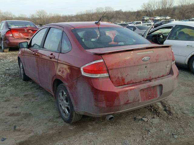 1FAHP36N09W252544 - 2009 FORD FOCUS SES RED photo 3