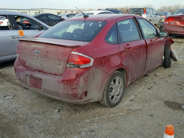 1FAHP36N09W252544 - 2009 FORD FOCUS SES RED photo 4