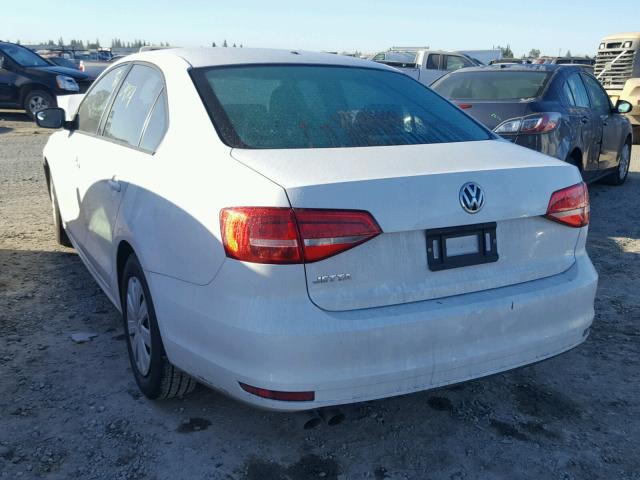 3VW2K7AJ7FM400272 - 2015 VOLKSWAGEN JETTA BASE WHITE photo 3