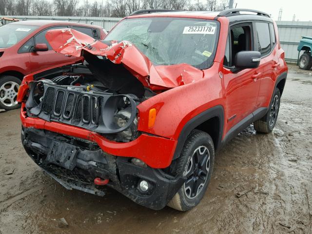 ZACCJBCT6FPB42190 - 2015 JEEP RENEGADE T RED photo 2