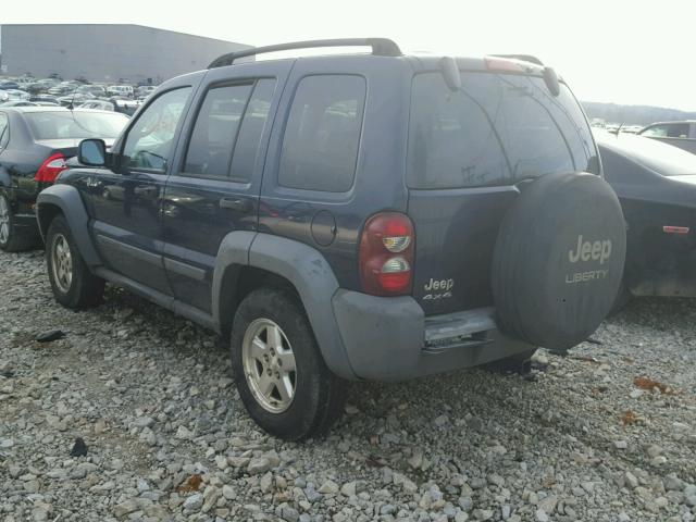 1J4GL48546W122311 - 2006 JEEP LIBERTY SP BLUE photo 3