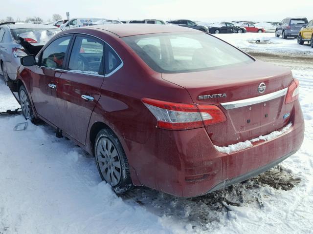 3N1AB7AP8DL687503 - 2013 NISSAN SENTRA S RED photo 3