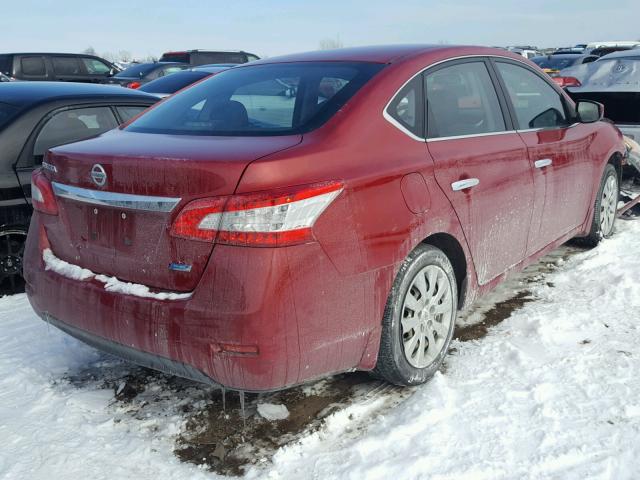 3N1AB7AP8DL687503 - 2013 NISSAN SENTRA S RED photo 4