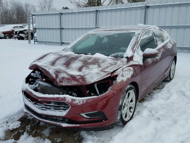 1G1BG5SM7G7253845 - 2016 CHEVROLET CRUZE PREM MAROON photo 2