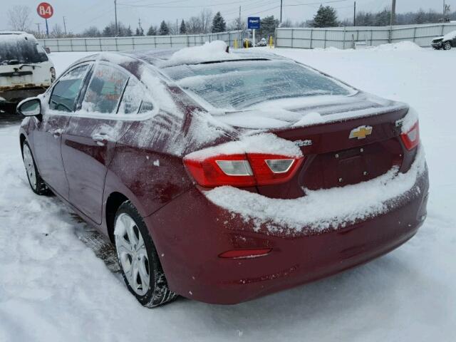 1G1BG5SM7G7253845 - 2016 CHEVROLET CRUZE PREM MAROON photo 3