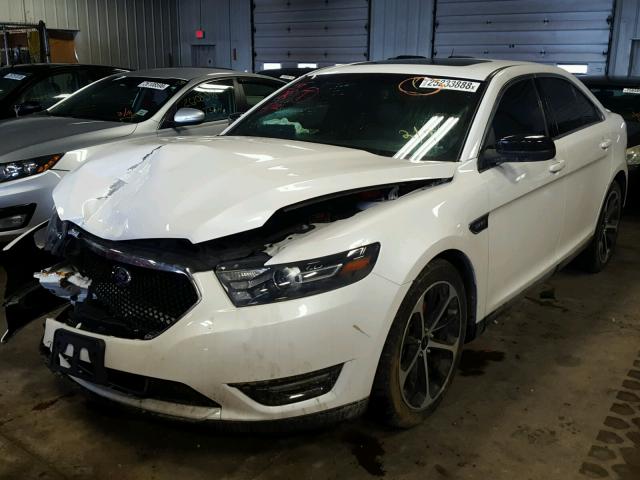 1FAHP2KT5EG133603 - 2014 FORD TAURUS SHO WHITE photo 2