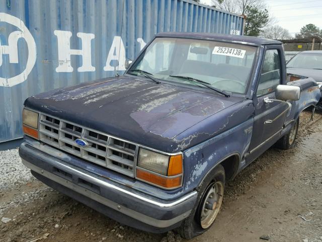 1FTCR10AXKUC51573 - 1989 FORD RANGER BLUE photo 2