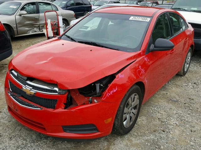 1G1PA5SH3E7449627 - 2014 CHEVROLET CRUZE LS RED photo 2