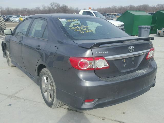 2T1BU4EE5DC113673 - 2013 TOYOTA COROLLA BA GRAY photo 3