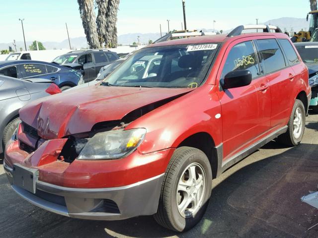 JA4LX31F24U048024 - 2004 MITSUBISHI OUTLANDER RED photo 2