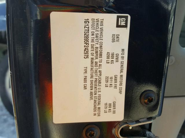 1G1ZT52895F242975 - 2005 CHEVROLET MALIBU LS 蓝色 照片 10