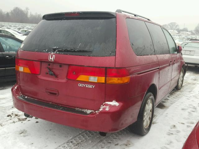 5FNRL18844B149176 - 2004 HONDA ODYSSEY EX RED photo 4