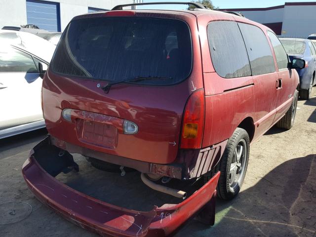 4N2XN11T1YD829871 - 2000 NISSAN QUEST SE RED photo 4